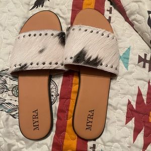 Cowhide sandals